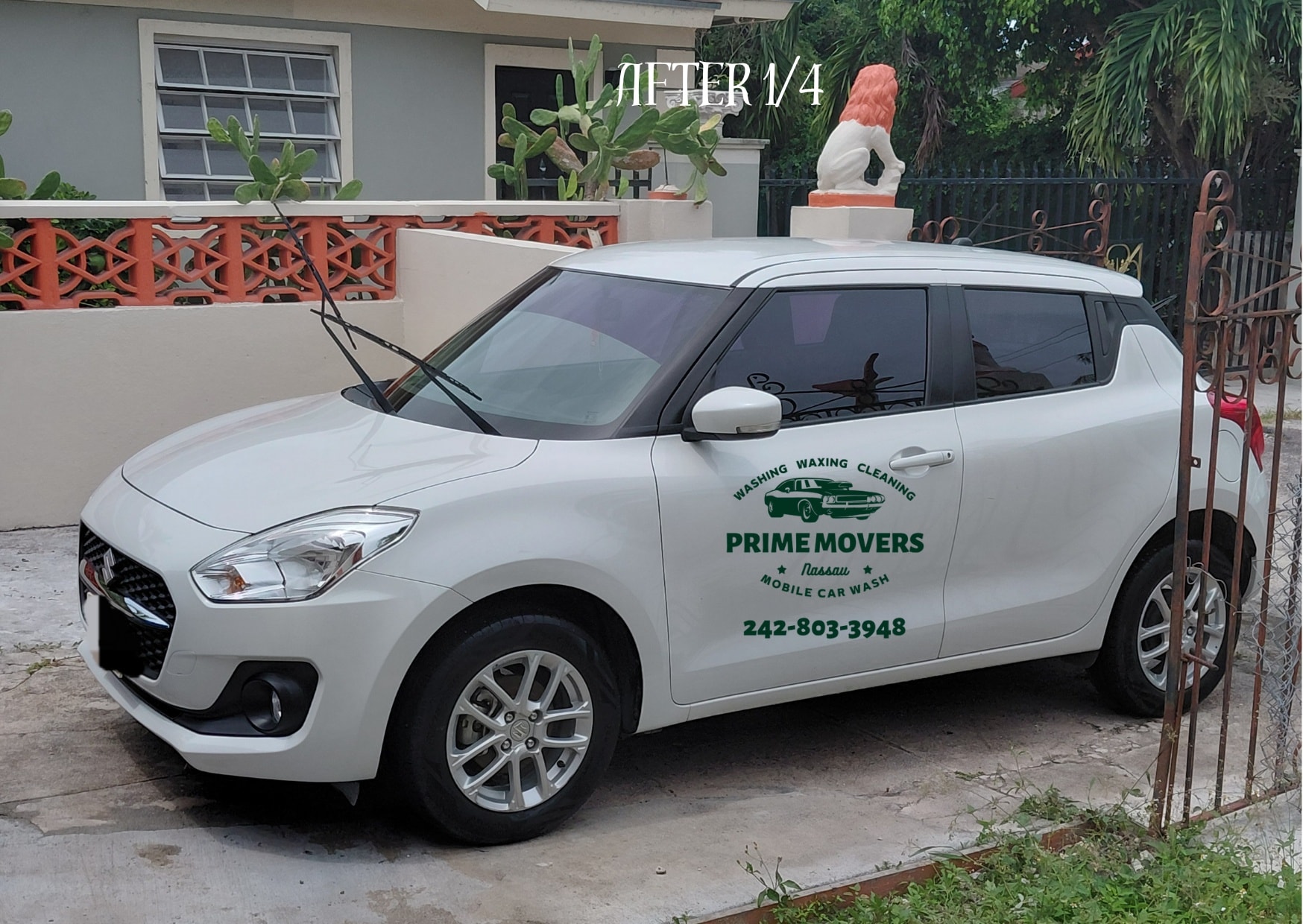 Before and after car wash transformation - Prime Movers mobile detailing result